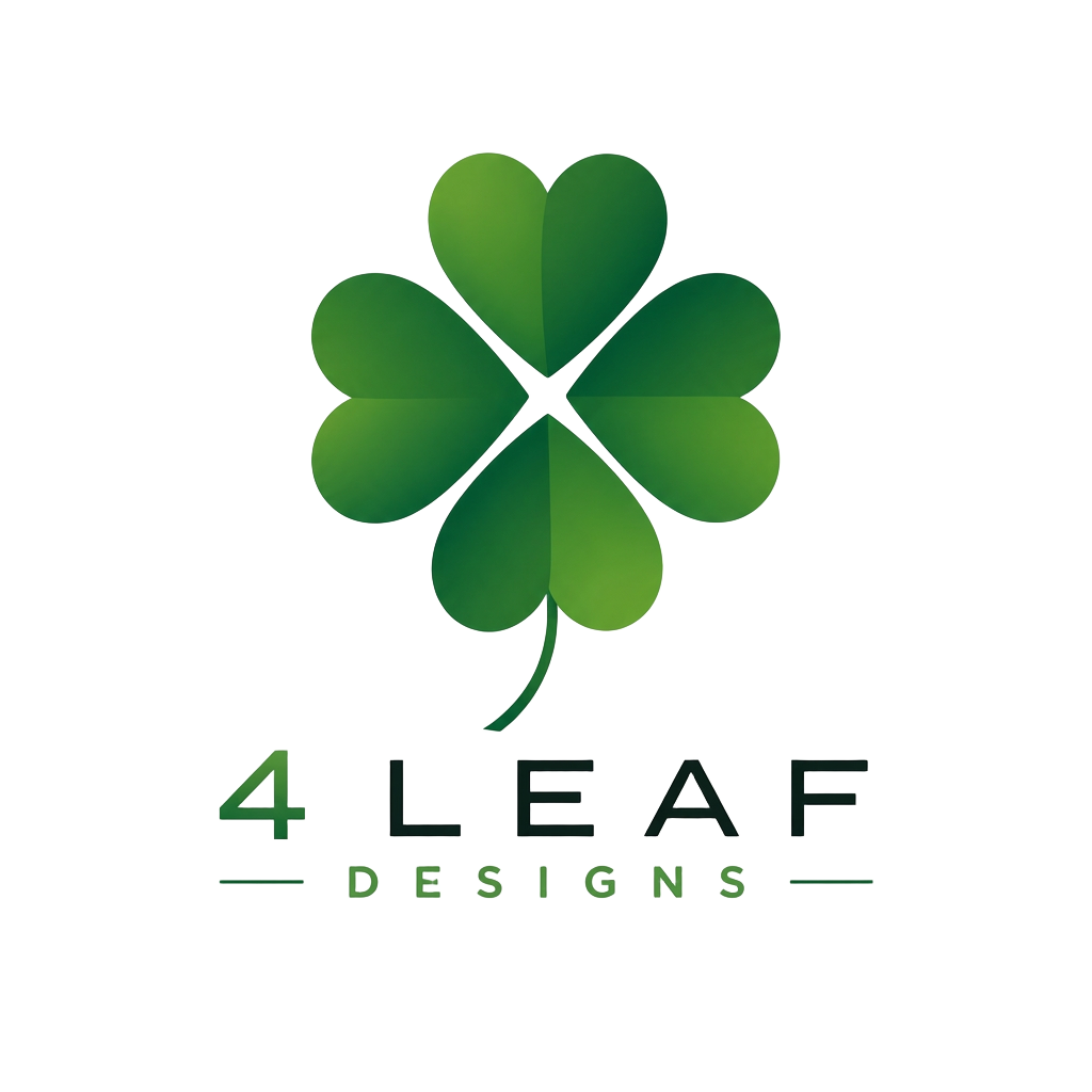 4 Leaf Designs logo — a four-leaf clover made of green hearts